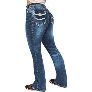 Boot Cut Jeans for Women Stretch Denim Tummy Control Western Style